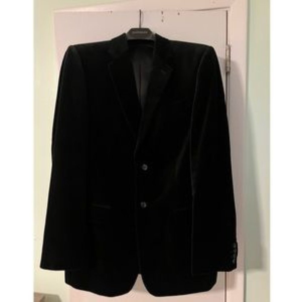 Express Design Studios Black Satin Velvet Jacket